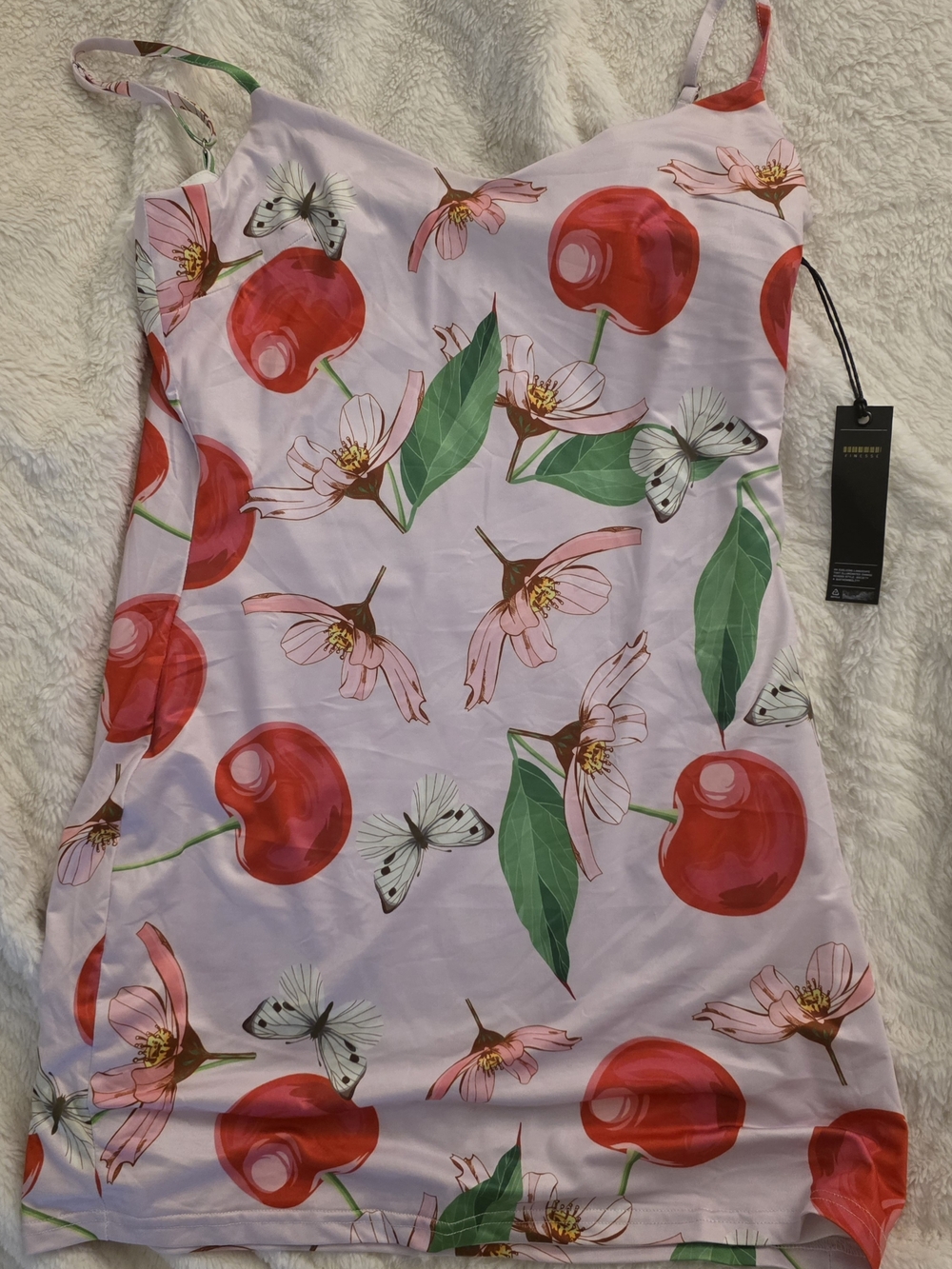 Finesse Pink Floral Butterfly Cherry. DRESS L